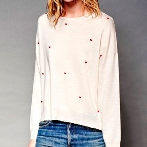 Sundry Woolcashmere Heart Sweater Size 